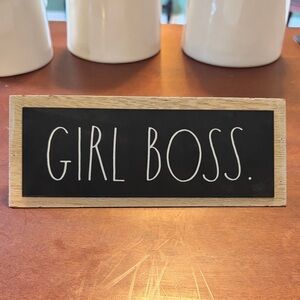 Rae Dunn Black and Tan GIRL BOSS Sign